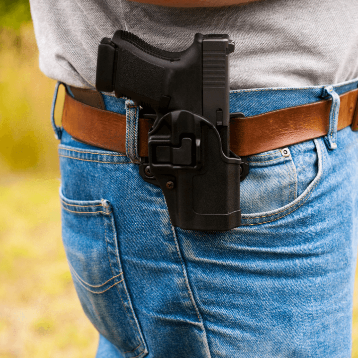 a picture of a man open carrying